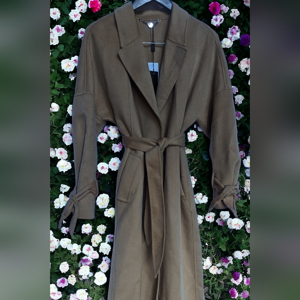 MARC CAIN Trench Coat Cashmere & Wool NWT MSRP $1780.00 SZ N1 (2/4 or S)